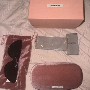 Miu Miu Black Sunglasses with Pink Case